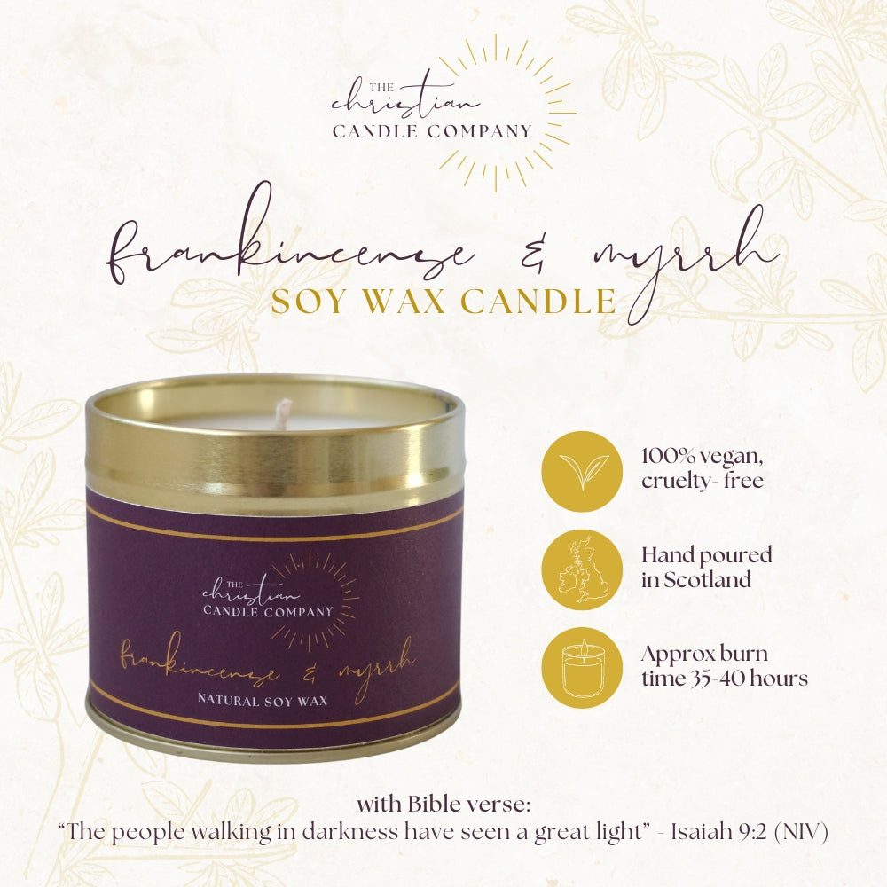 Frankincense & Myrrh Scented Candle in a Tin