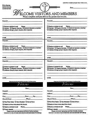 Attendance Registration Pad - Large (Pkg of 6)