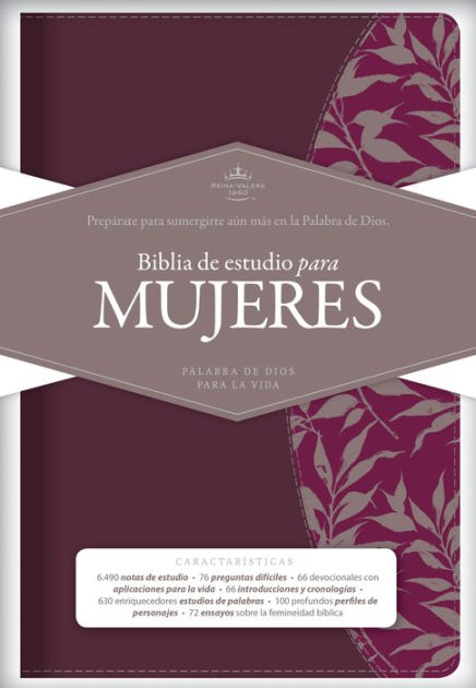 RVR 1960 Biblia de Estudio para Mujeres, vino tinto/fucsia s