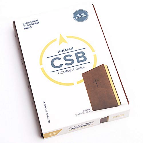 CSB Compact Bible, Brown LeatherTouch, Value Edition