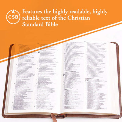 CSB Compact Bible, Brown LeatherTouch, Value Edition