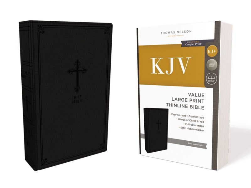 KJV Value Thinline Bible, Black, Large Print, Red Letter Ed.