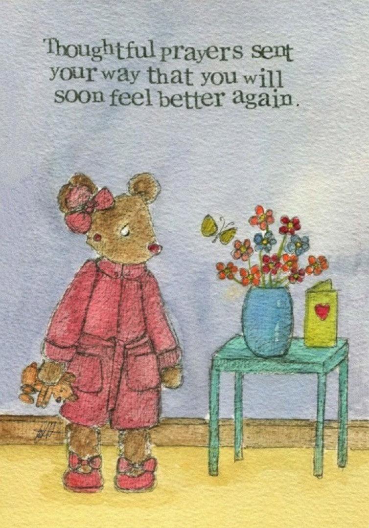 Get Well Soon Card Thoughtful Prayers Single Card