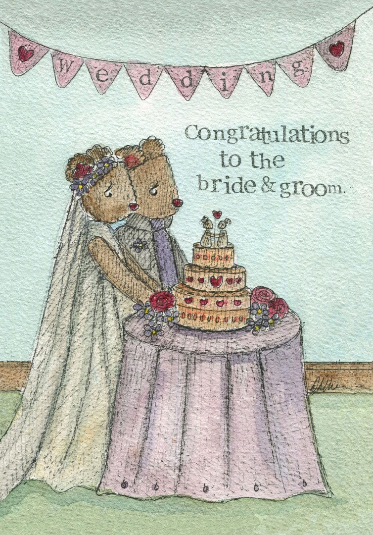 Wedding Card Bride and Groom Single Card