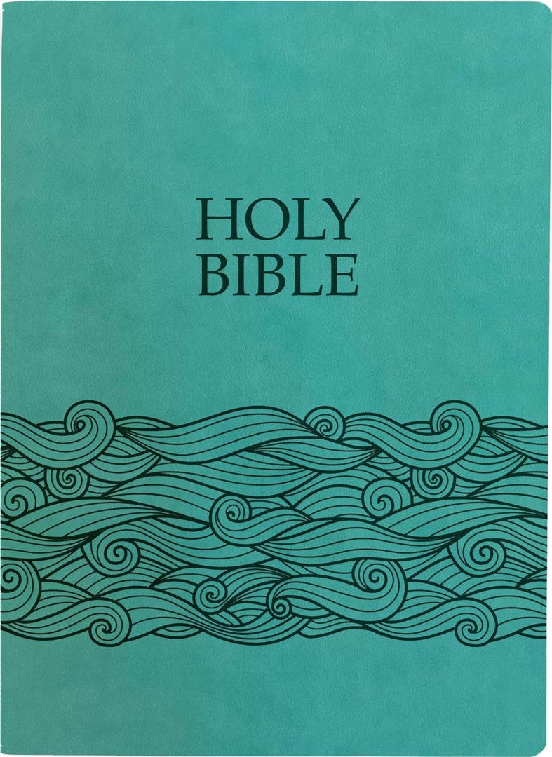 KJVER Holy Bible, Wave Design, Large Print, Coastal Blue