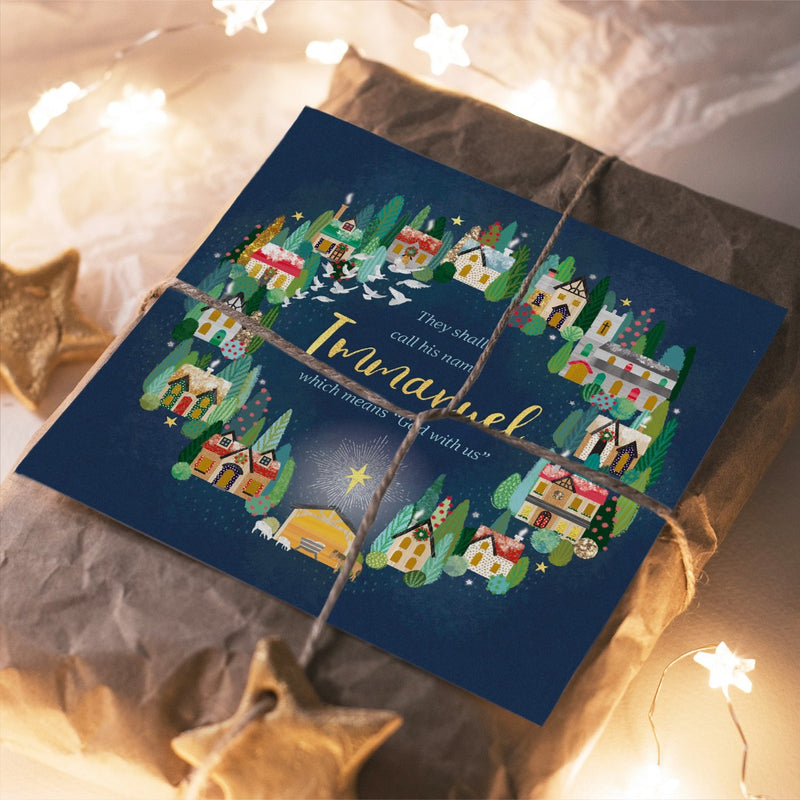 Compassion Charity Christmas Cards: Immanuel/Town (10pk)