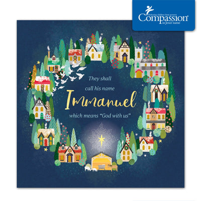 Compassion Charity Christmas Cards: Immanuel/Town (10pk)