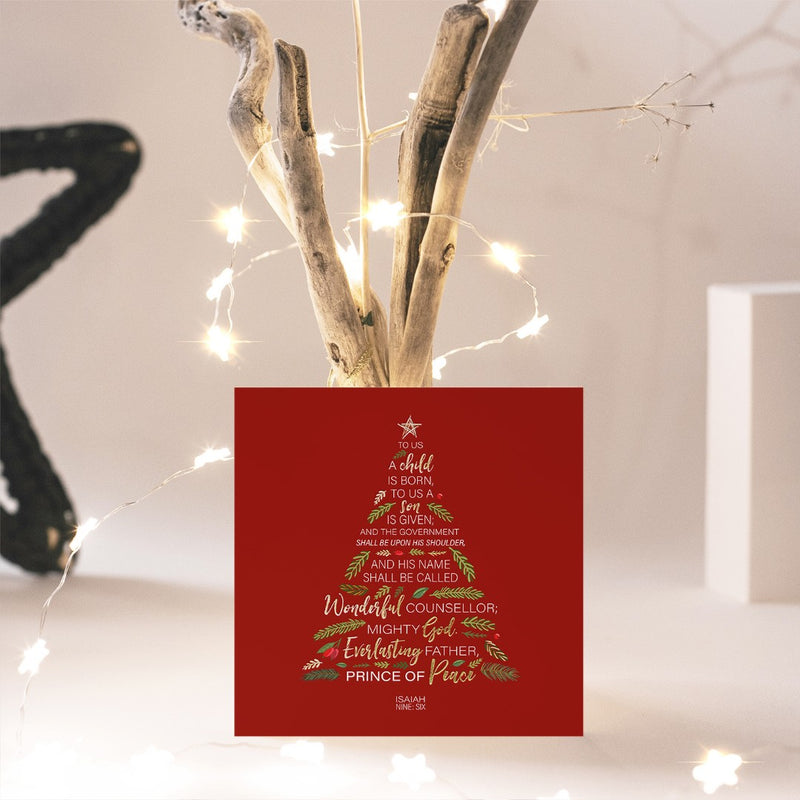 Compassion Charity Christmas Cards: Isaiah 9:6/Tree (10pk)