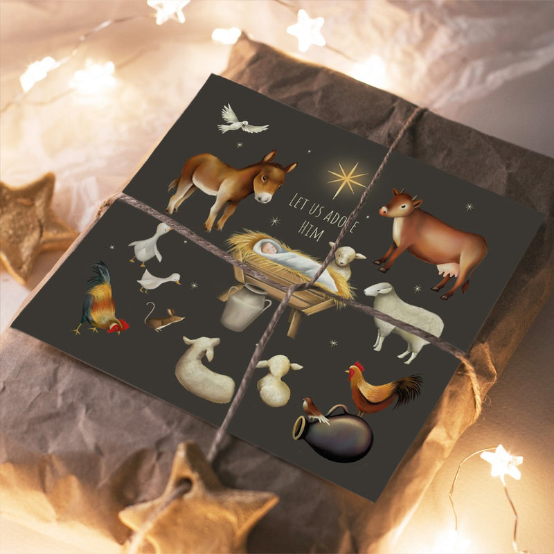 Compassion Charity Christmas Cards: Manger/Animals (10pk)