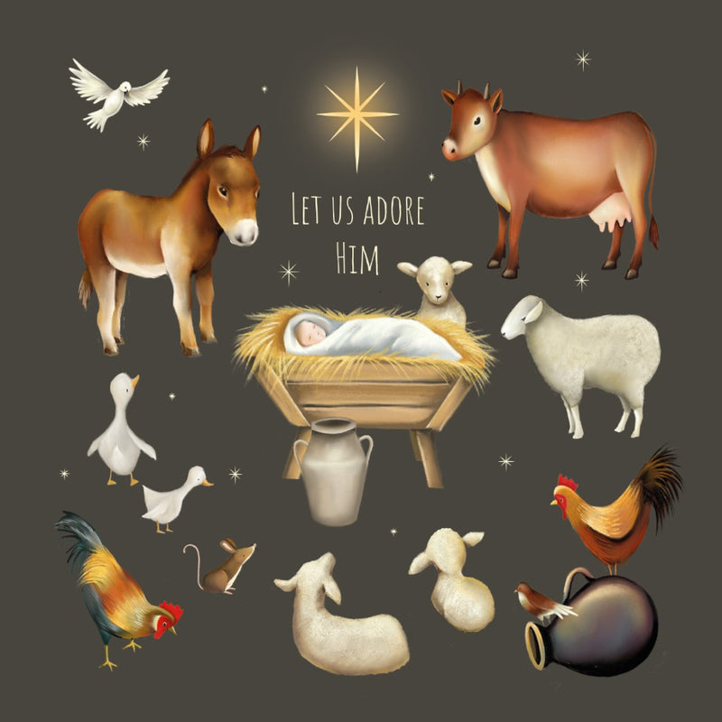 Compassion Charity Christmas Cards: Manger/Animals (10pk)