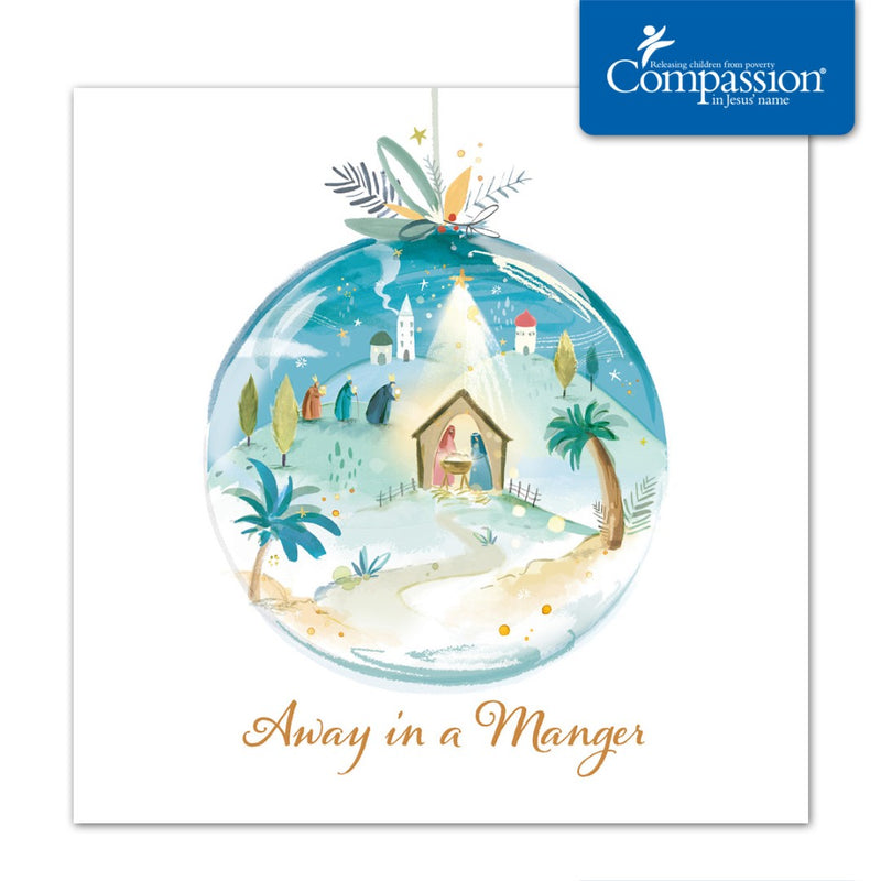 Compassion Charity Christmas Cards: Away In A Manger (10pk)