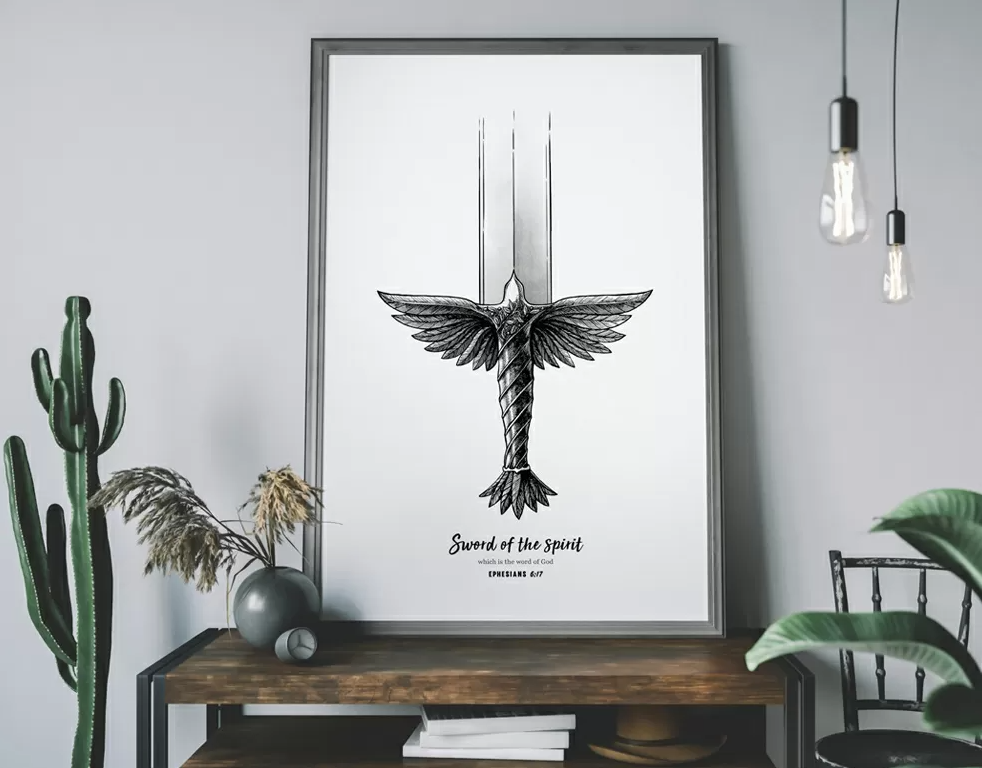 Sword of The Spirit A3 Christian Art Print