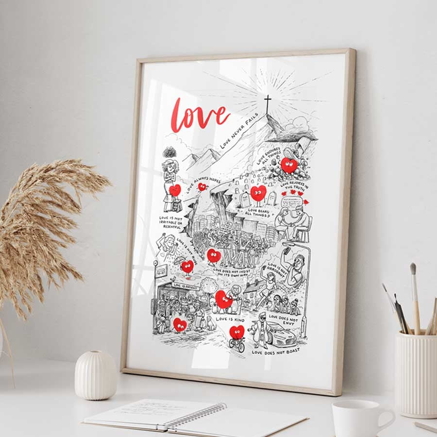 Love Is A3 Christian Art Print