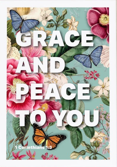 Grace And Peace - 1 Corinthians 1:3 - A4 Print