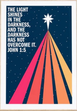 Light Shines In The Darkness, The - John 1:5 - A4 Print