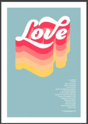 Love Is Patient (Light) - 1 Corinthians 13 - A3 Print