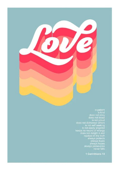 Love Is Patient (Light) - 1 Corinthians 13 - A4 Print