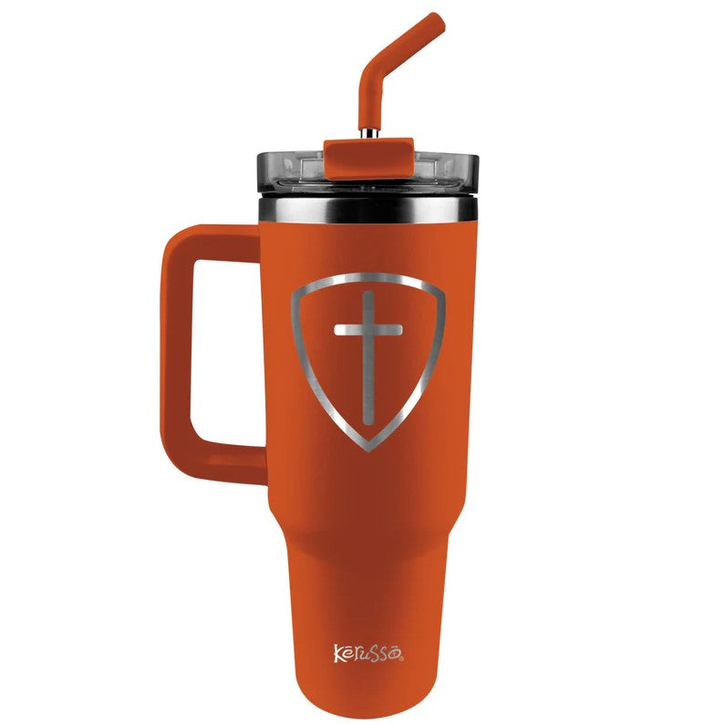 Cross Shield - 40oz Mug with Straw