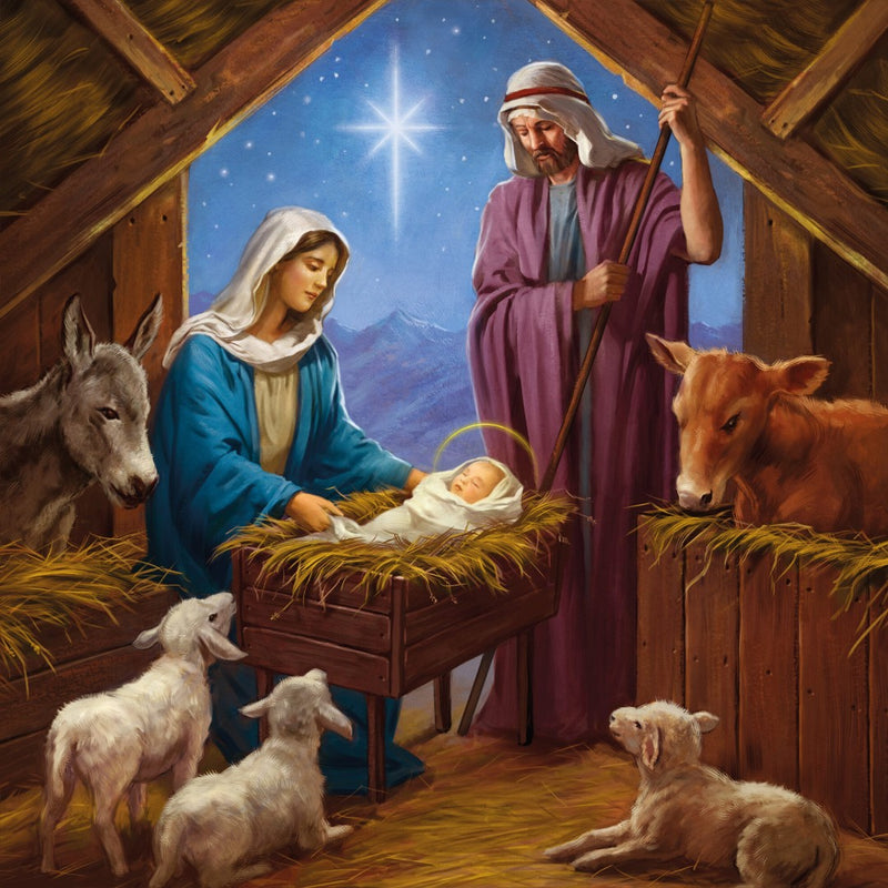 In A Manger Christmas Cards - Pack Of 10