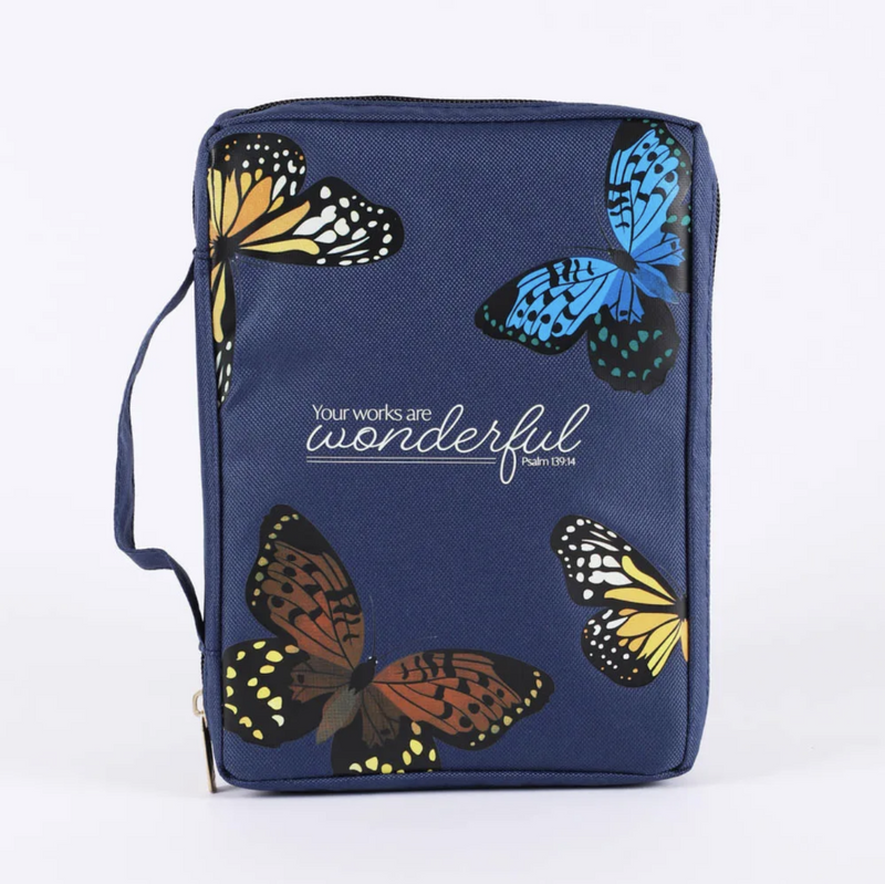 Bible Cover Canvas Butterfly Wonderful Medium