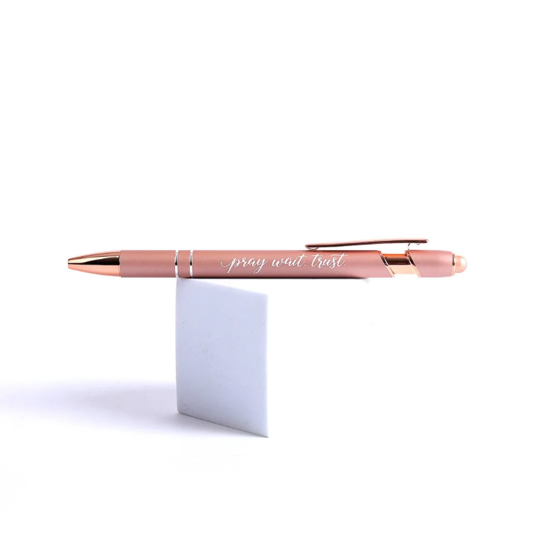 Gift Pen Pray Wait Trust Rose Gold Stylus-Tip