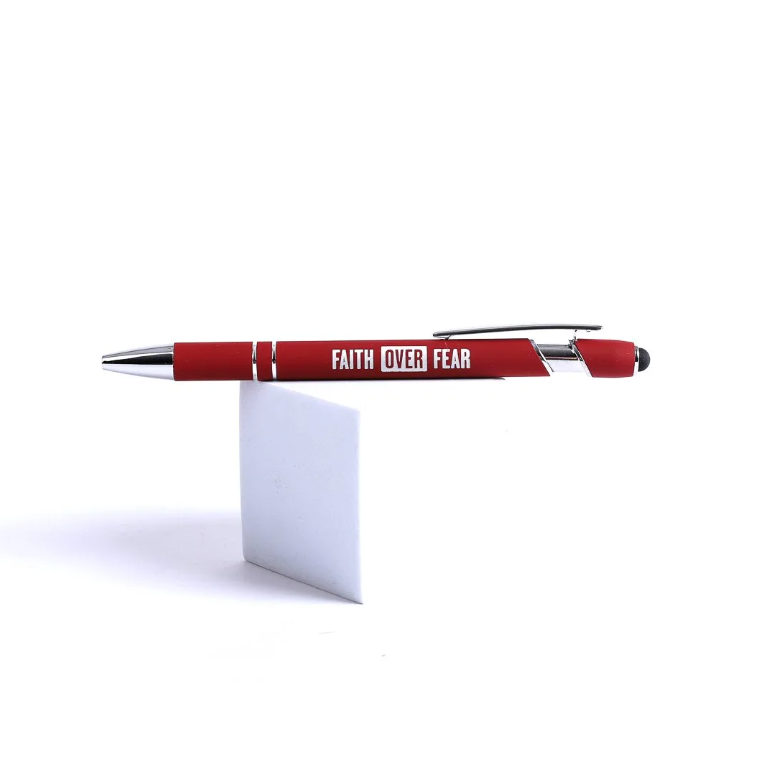 Gift Pen Faith Over Fear Dark Red Stylus-Tip