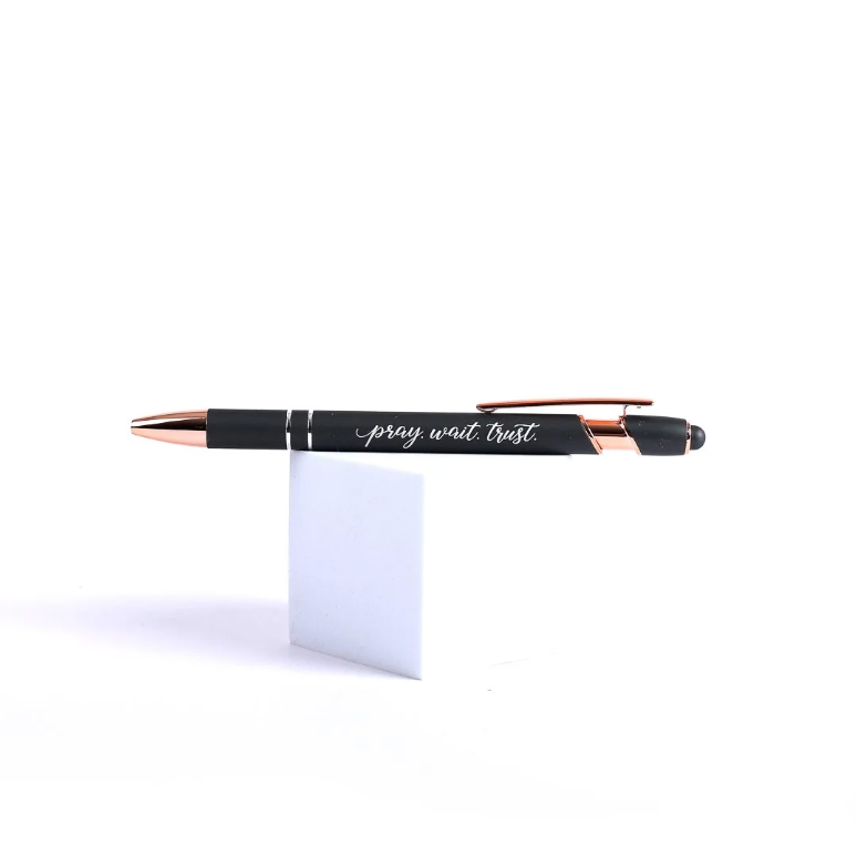 Gift Pen Pray Wait Trust Grey Stylus-Tip