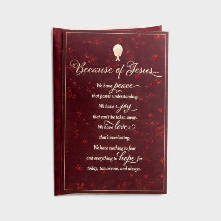 Christmas Boxed Cards: Because Of Jesus (Pack Of 18)