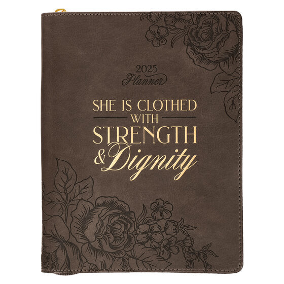 2025 18 Month Planner:She Is Clothed With Strength & Dignity