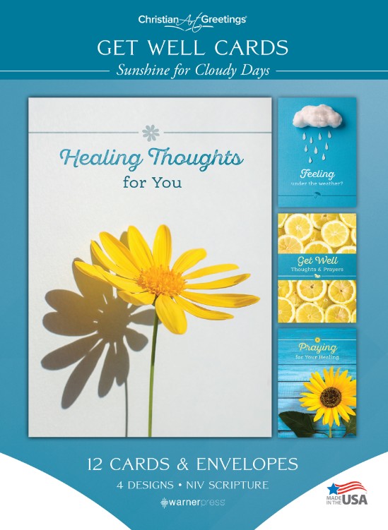 Sunshine for Cloudy Days Get Well Boxed Cards (pack of 12)