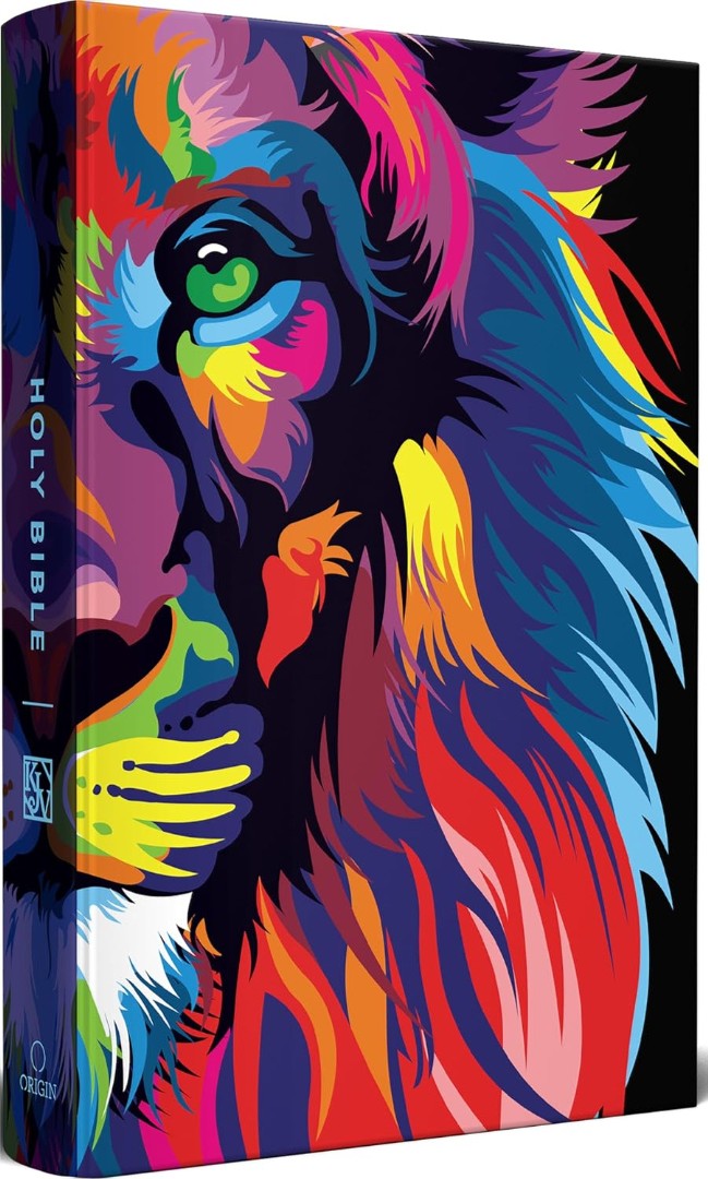 KJV Holy Bible, Multi Color Lion of Judah, Large Print