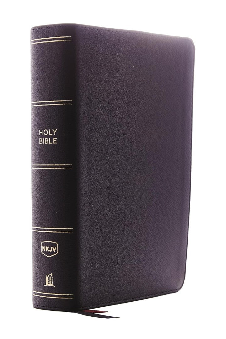 NKJV Single-Column Reference Bible, Genuine Leather, Black