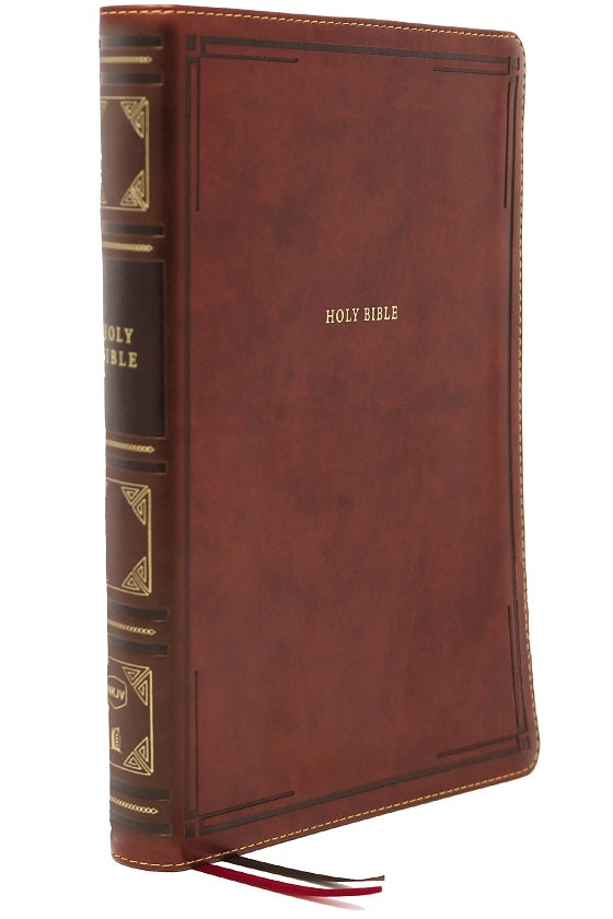 NKJV, Thinline Bible, Large Print, Leathersoft, Brown