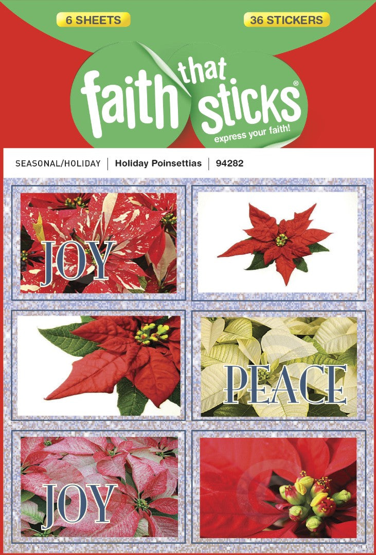 Holiday Poinsettias - Faith That Sticks Stickers