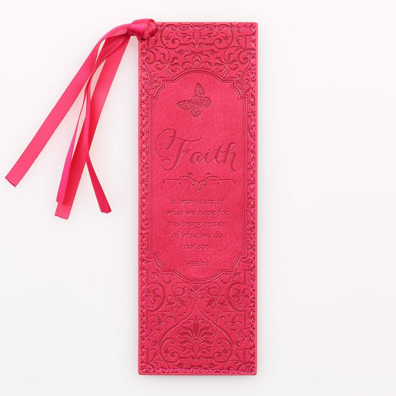 Hebrews 11:1 Pink LuxLeather Bookmark