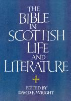 The Bible In Scottish Life And Literature