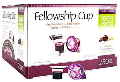 Fellowship Cup Box of 250 - Prefilled Communion Bread & Cup - Re-vived