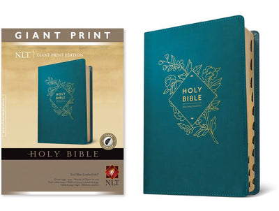 NLT Holy Bible, Giant Print, Red Letter, Teal Blue - Re-vived