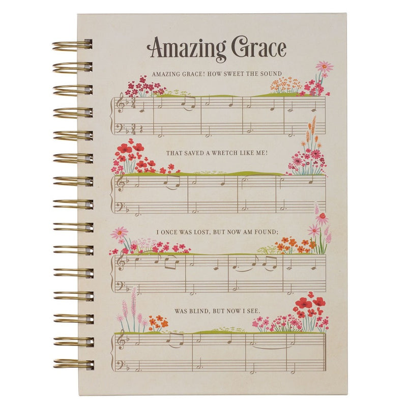 Amazing Grace Sheet Music Large Wirebound Journal