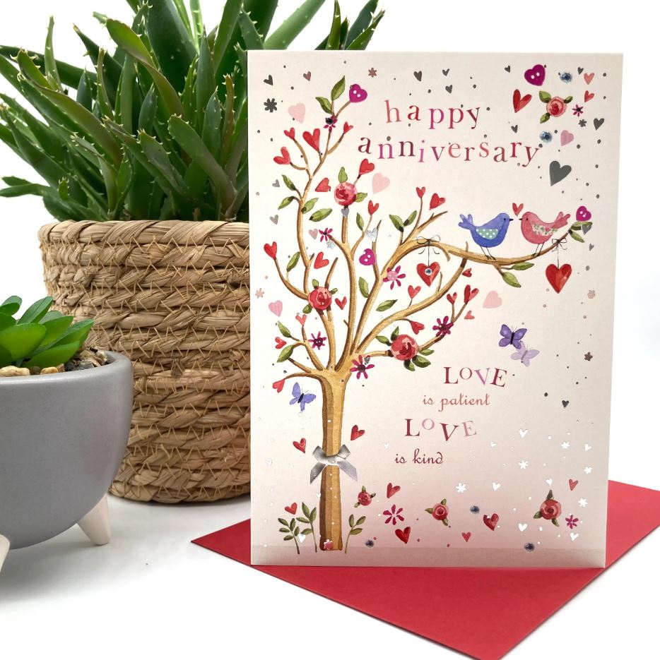 Two Little Love Birds Anniversary Card