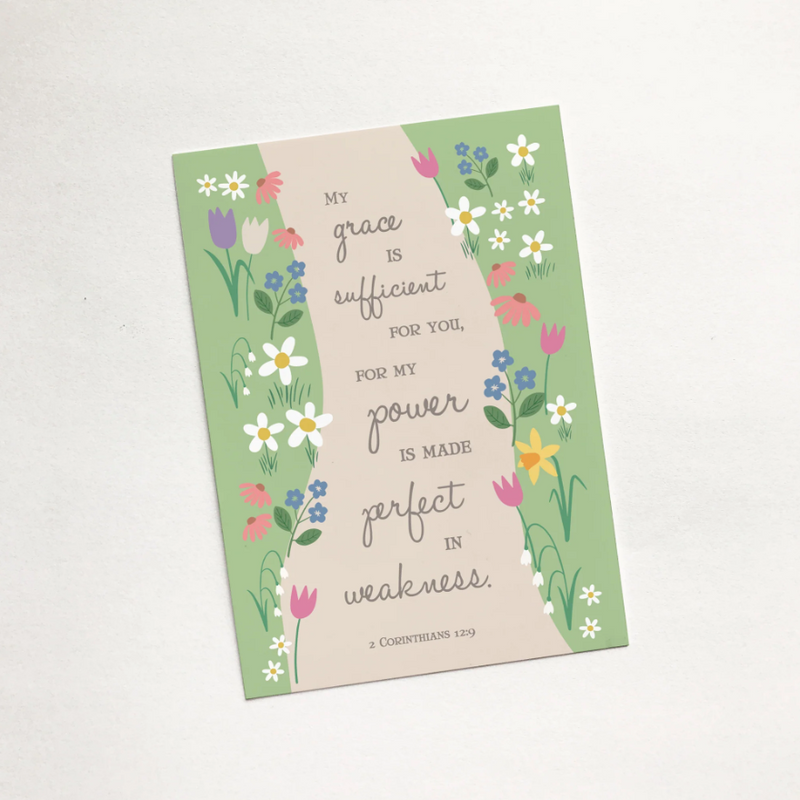 My Grace is Sufficient (Garden) - Christian Mini Card