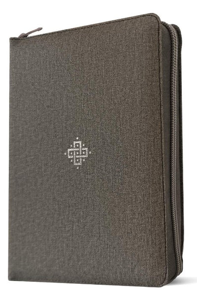 NLT Compact Giant Print Zipper Bible, Filament Edition, Grey