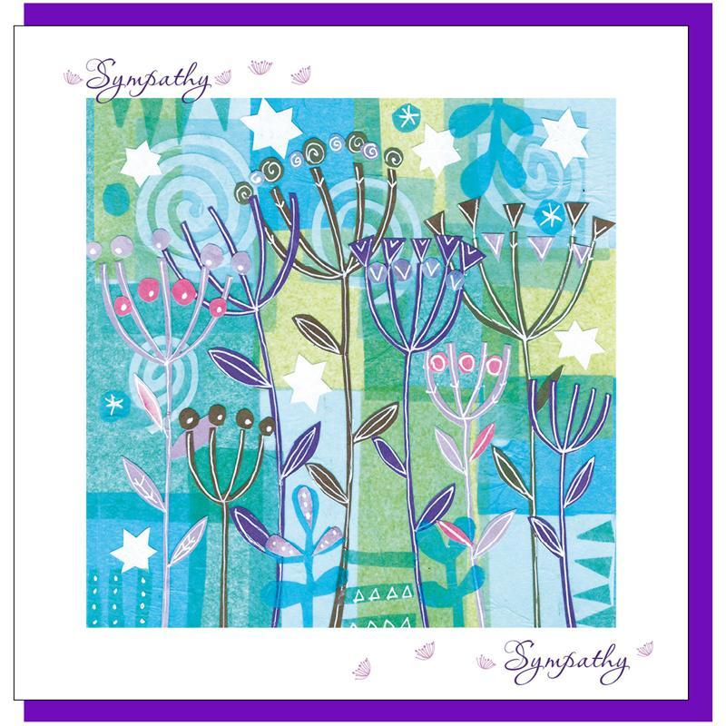 Sympathy Blue Flowers Greetings Card