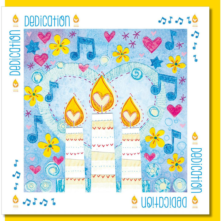 Dedication candle & music Greetings Card