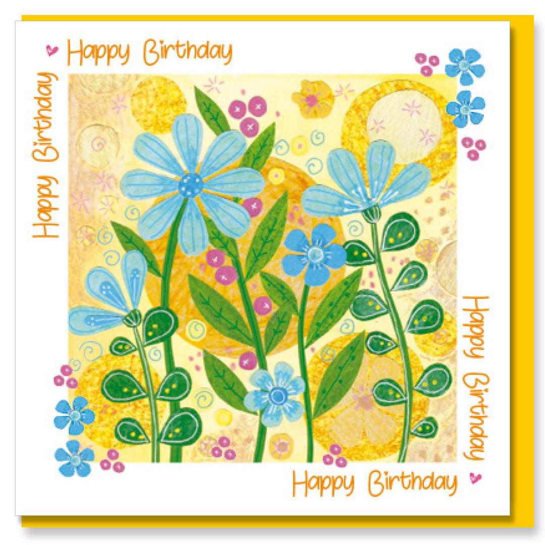 Cheerful Birthday Flowers Greetings Card