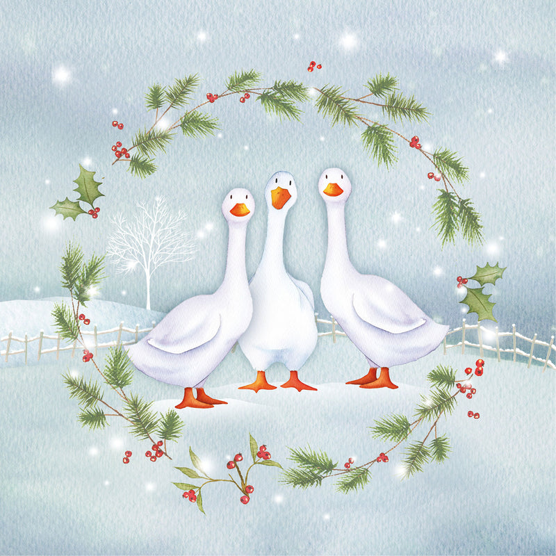 Christmas Geese -  Christmas Cards (pack of 10)