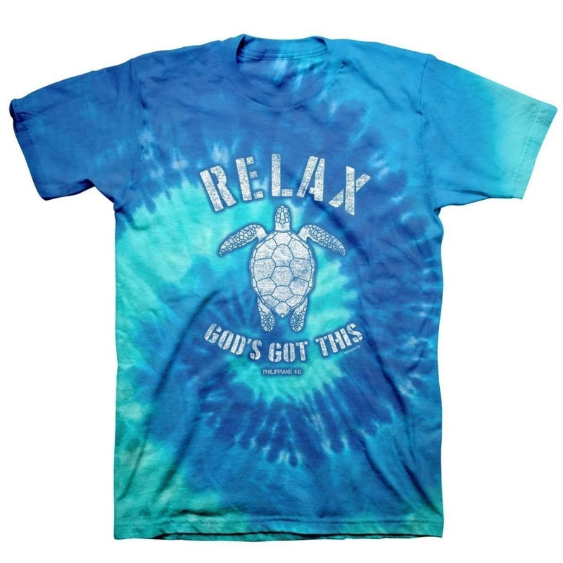 Relax Turtle Tie Dye T-Shirt, Medium - Re-vived