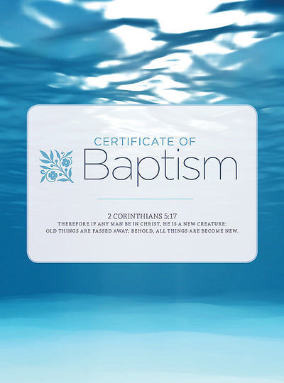 Baptism Water And Clouds Folded Certificate (Pack of 6) - Re-vived