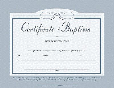 Baptism Certificate (Pack of 6) - Re-vived