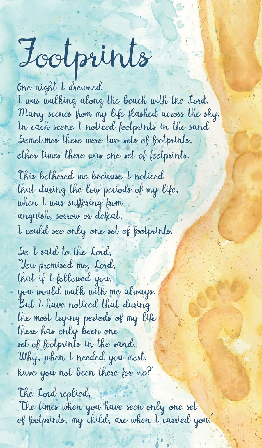 Footprints Prayer Cards (pack of 20) - Re-vived